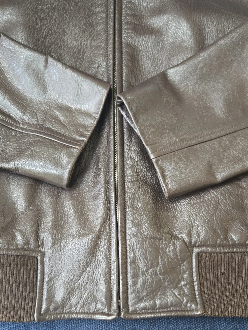 Banana Republic Men's Dark Brown Leather Bomber Jacket